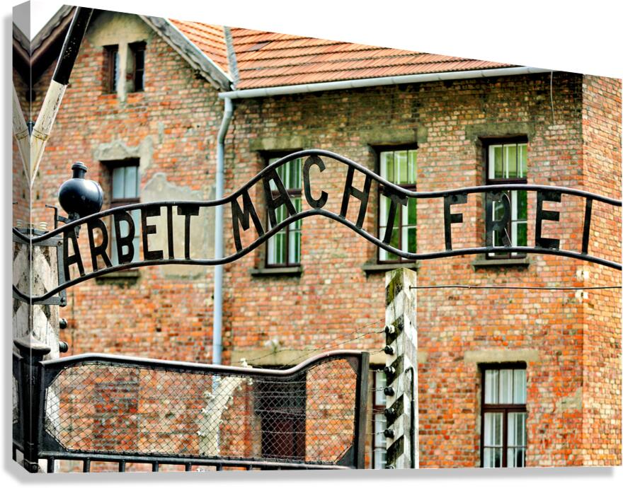 Entry gate of Auschwitz concentration camp in Krakow Poland
