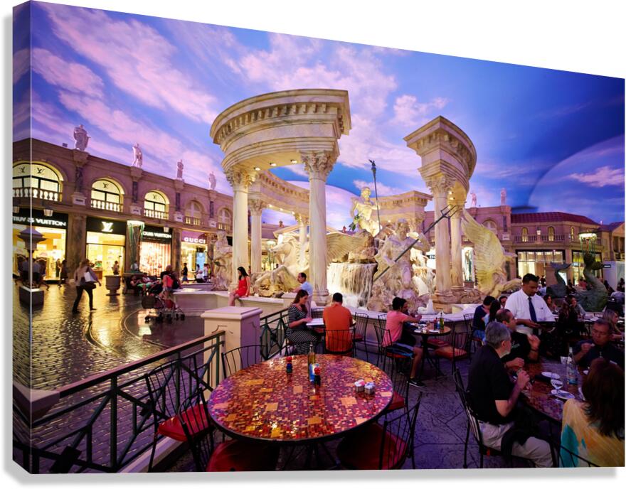 Visitors savor dining at Caesars Palace mall Vegas