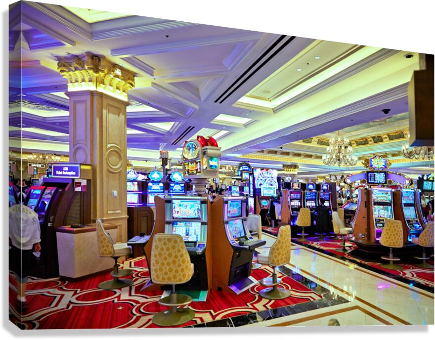 Slot machines in action at Venetian Hotel in Las Vegas