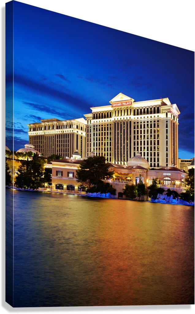 Bellagio Hotel and Casino view at night in Las Vegas