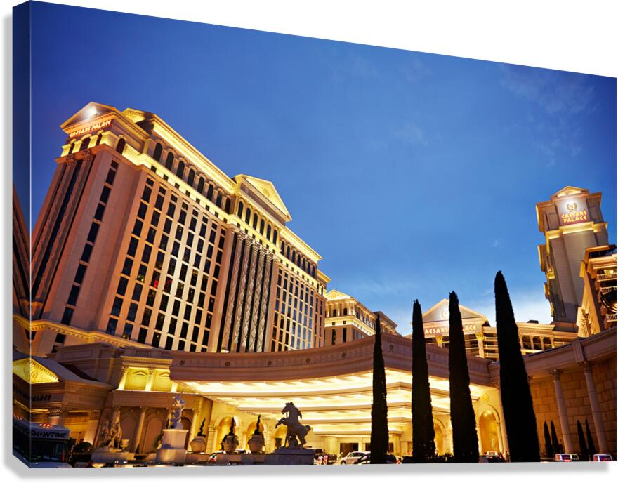 Caesars Palace displays lights in Las Vegas night