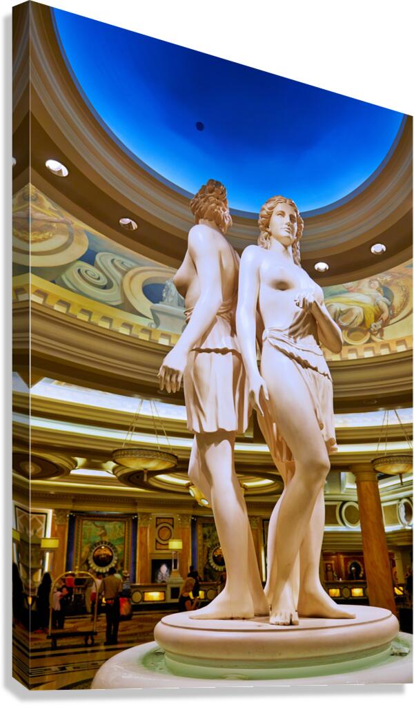 Caesars Palace Hotel lobby features art and architecture