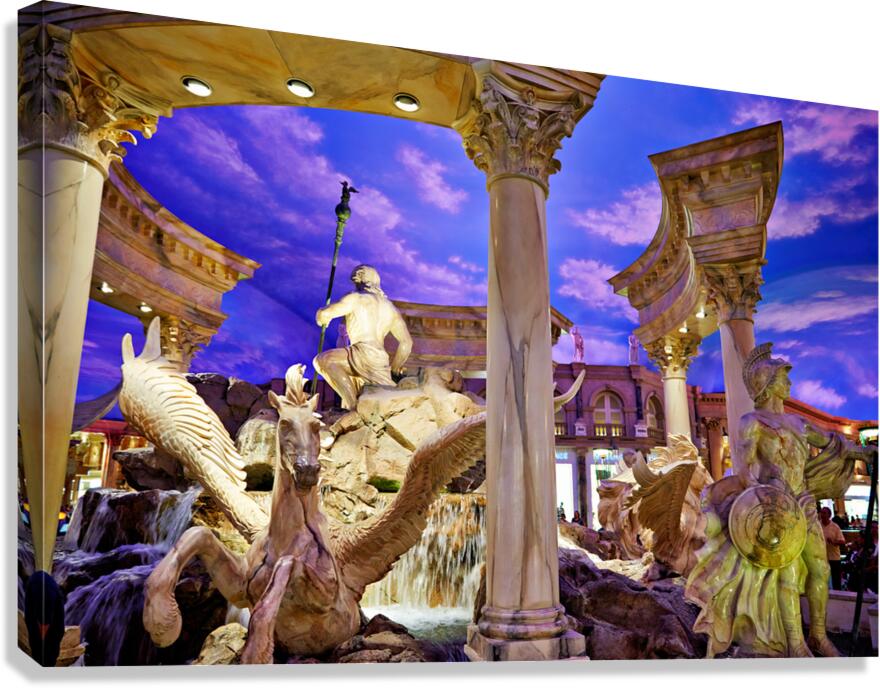 Fountain with statues at Caesars Palace Hotel Mall in Las Vegas