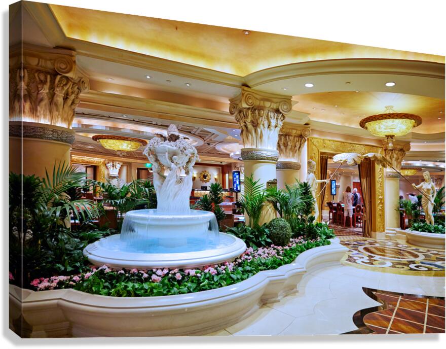 Fountain and decor inside Caesars Palace in Las Vegas