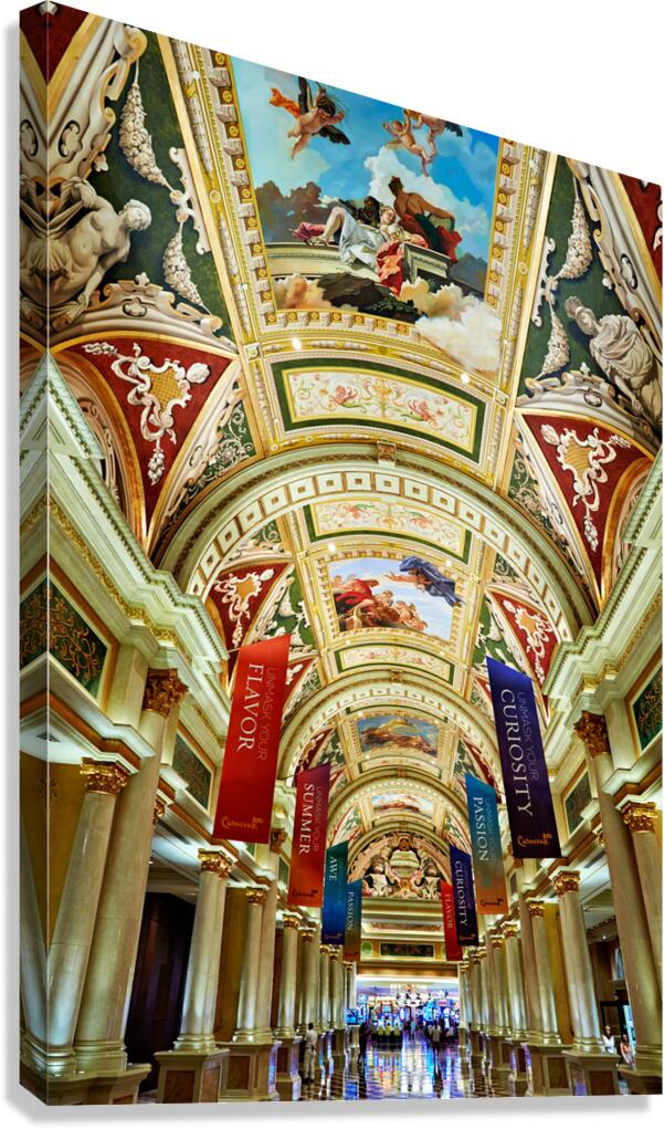 Venetian Hotel lobby in Las Vegas with painted ceiling