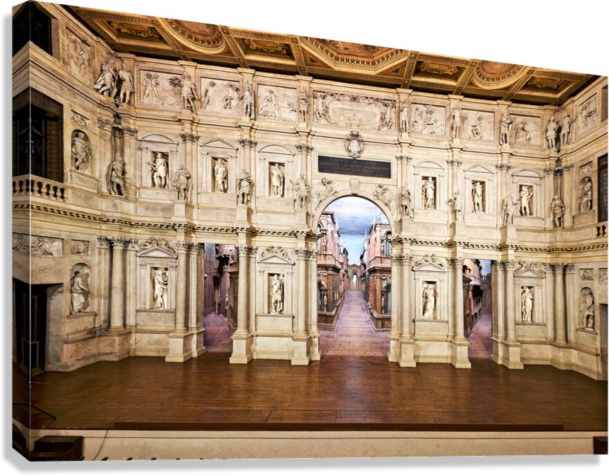 Exploring interiors of Teatro Olimpico in Vicenza Italy
