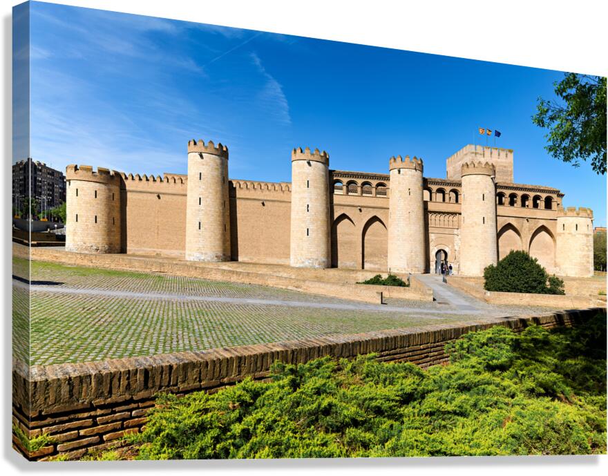 Visit to Aljafería Palace in Zaragoza Spain during sunny weathe