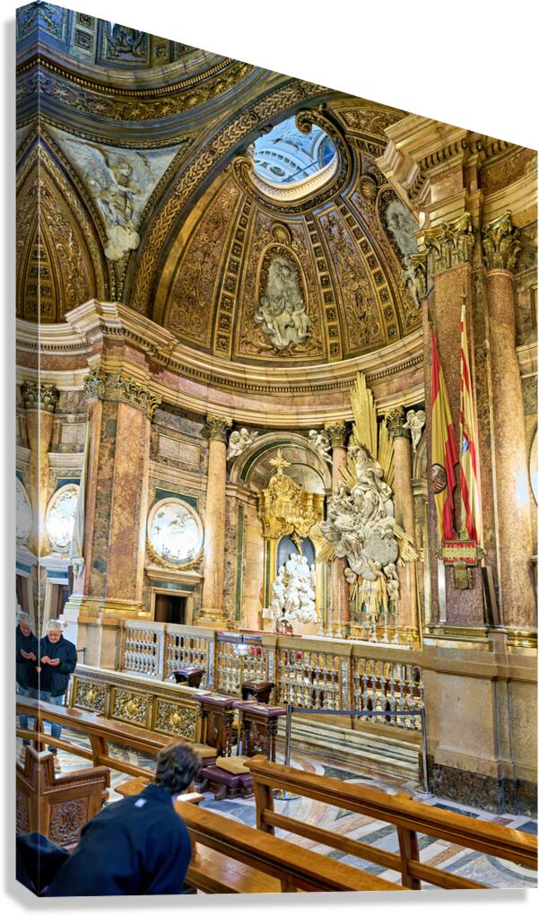 Visitors explore the Cathedral Basilica in Zaragoza