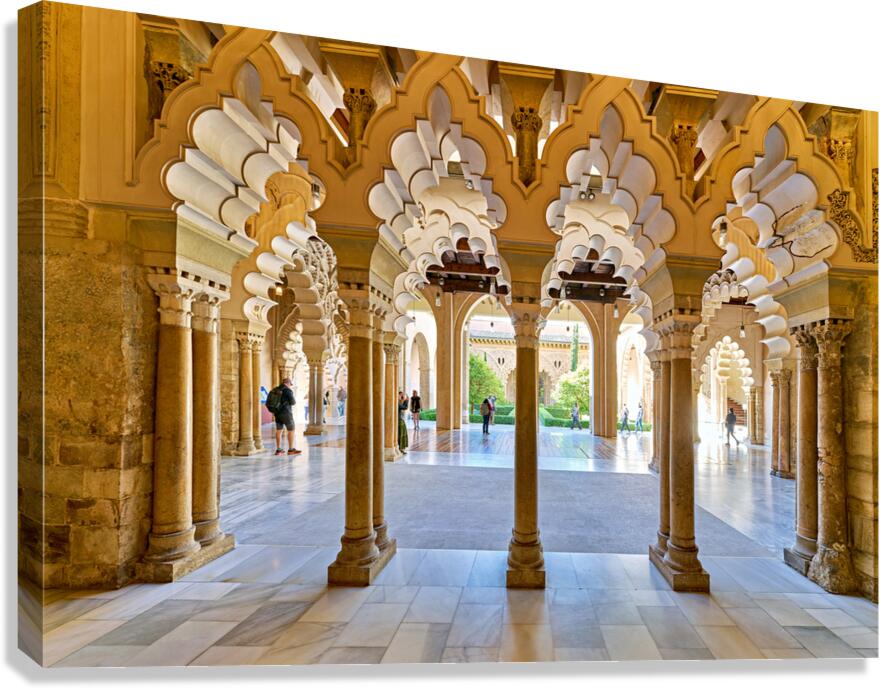 Exploring Aljafería Palace in Zaragoza during the day