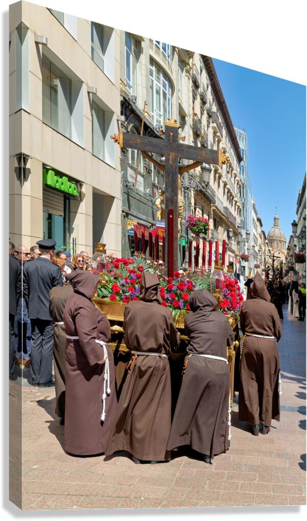 Procession during Easter Holy Week in Zaragoza Spain