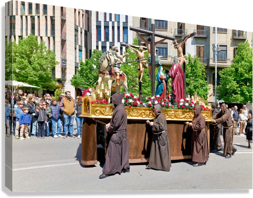 Procession during Easter Holy Week in Zaragoza Spain