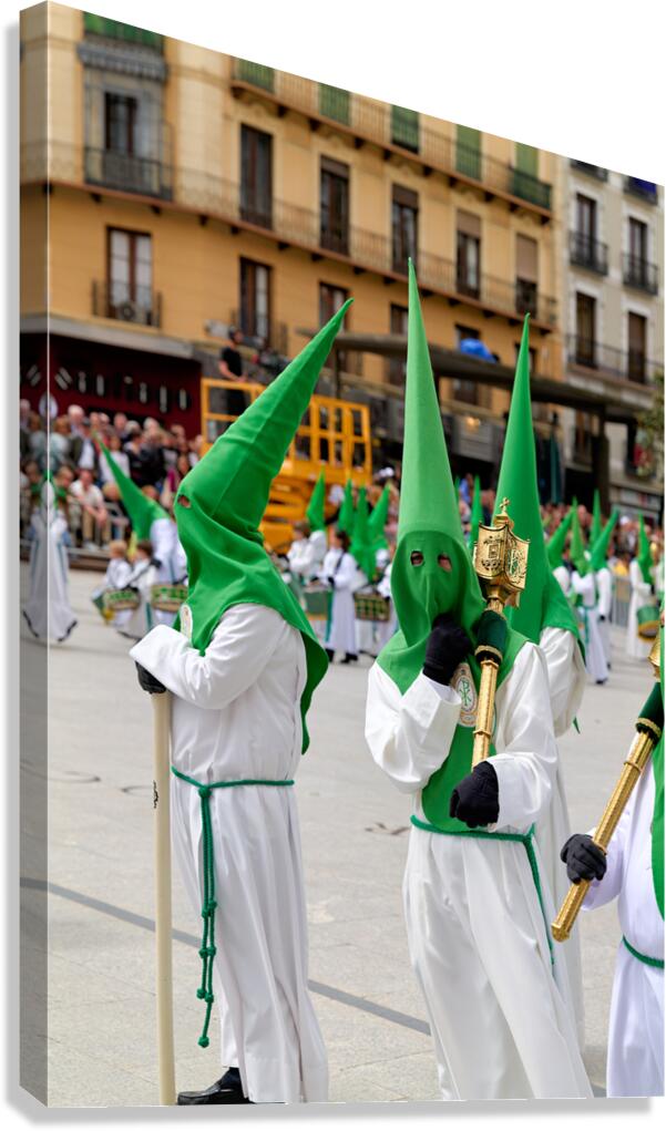 Easter procession in Zaragoza Spain features traditional attire