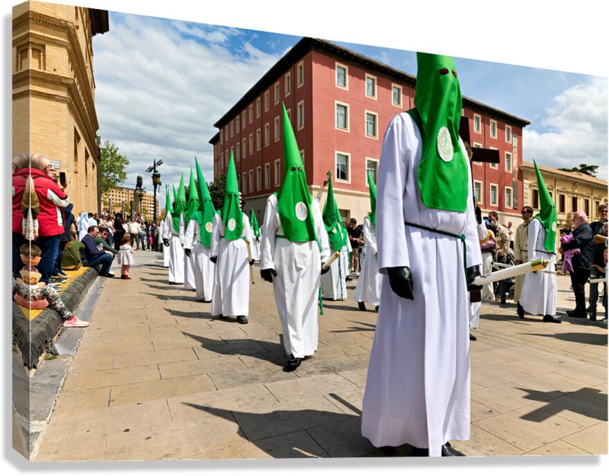 Processions during Easter Holy Week in Zaragoza Spain