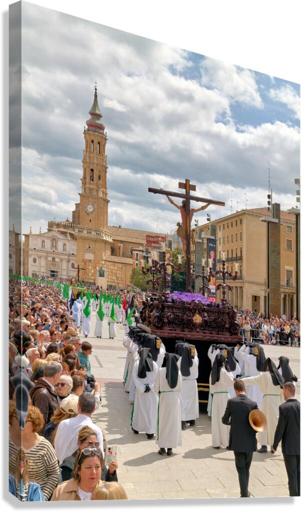 Procession during Easter Holy Week in Zaragoza Spain