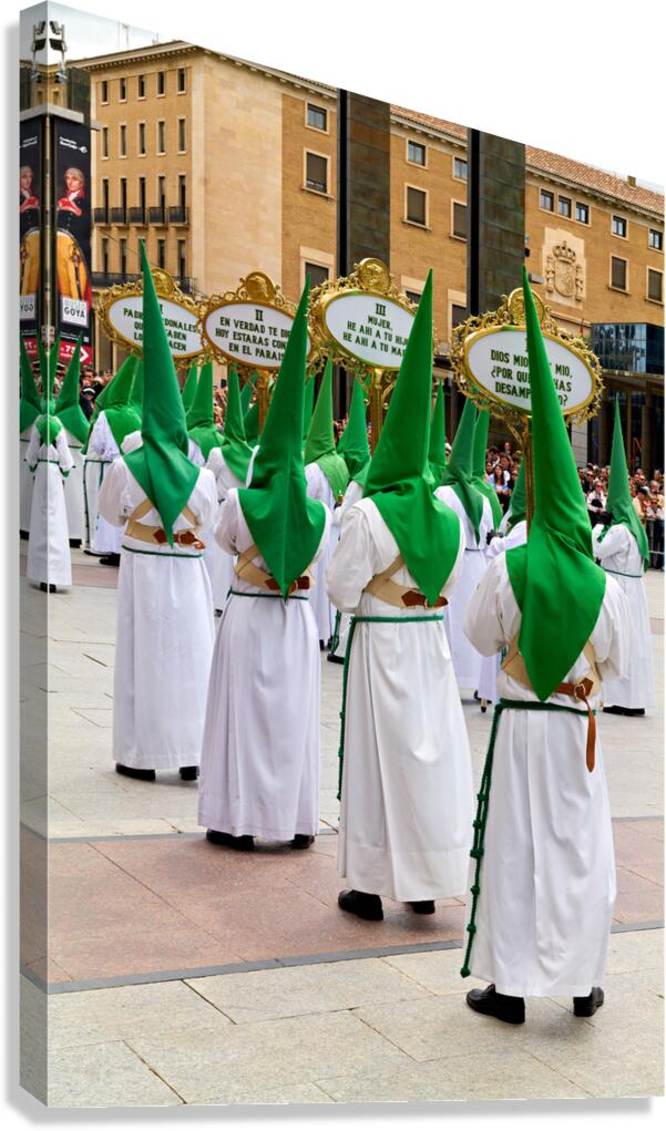 Celebration of Easter Holy Week processions in Zaragoza Spain