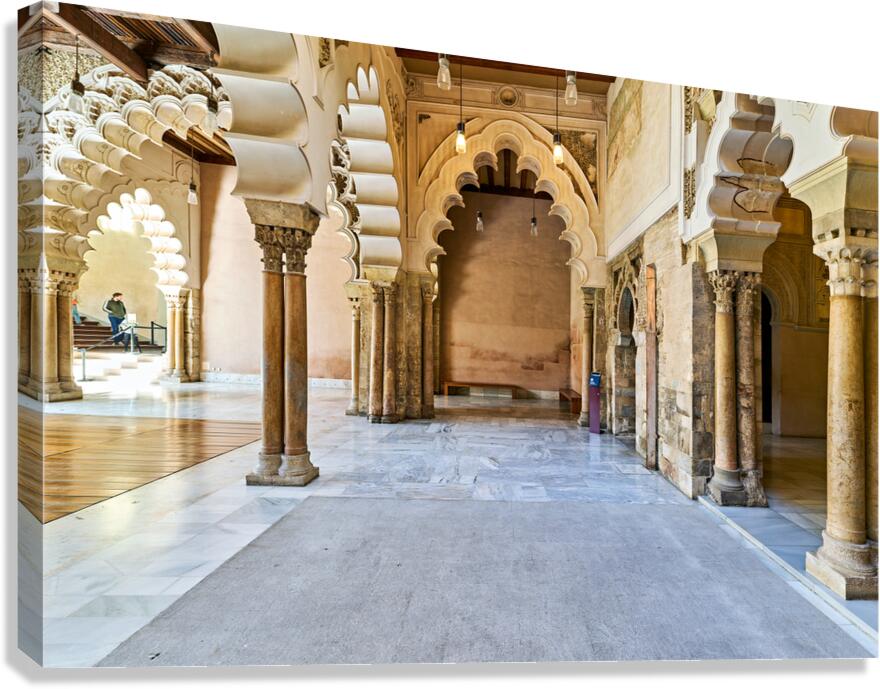 Exploring Aljafería Palace in Zaragoza Spain during daytime