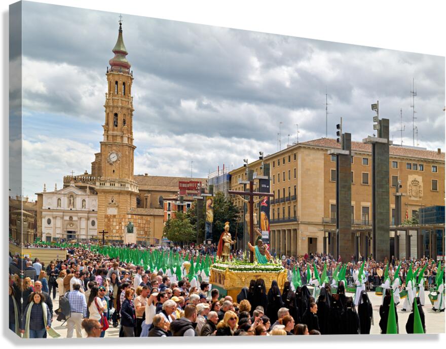 Processions during Easter Holy Week in Zaragoza Spain
