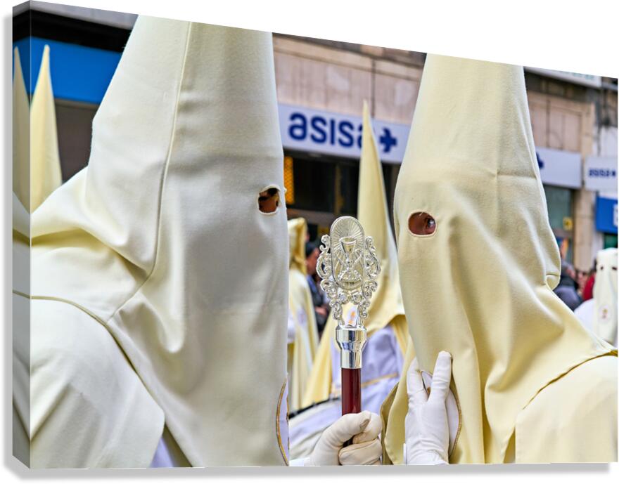 Easter processions in Zaragoza Spain with participants