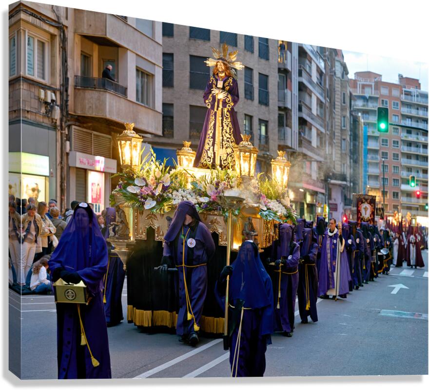 Procession in Zaragoza during Holy Week celebration