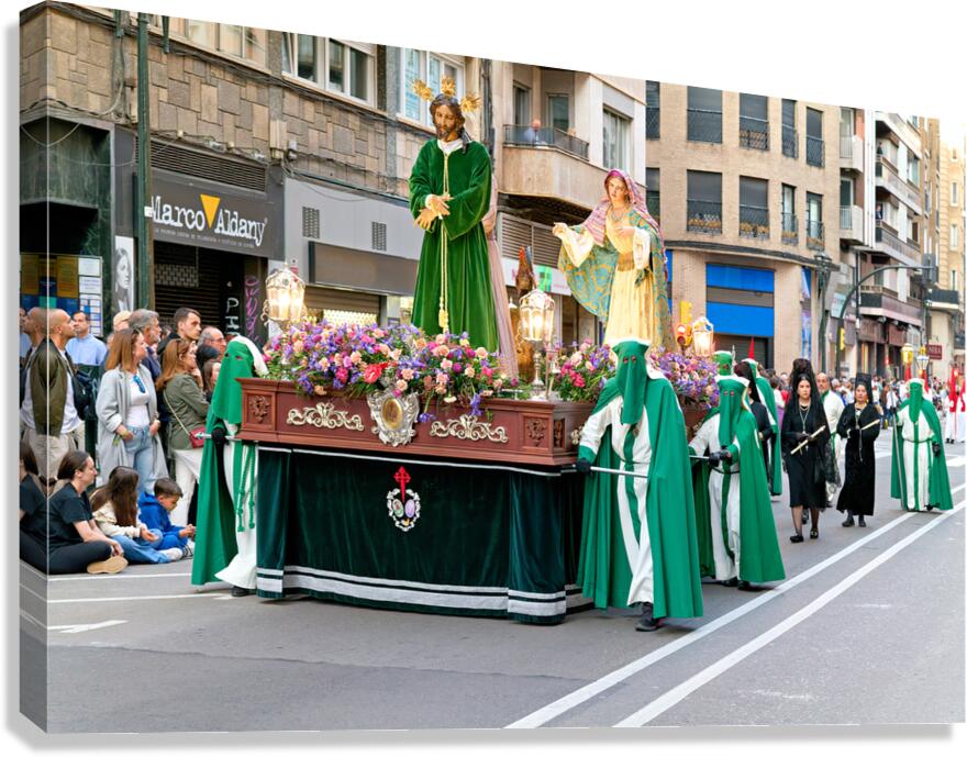 Procession during Easter Holy Week in Zaragoza Spain