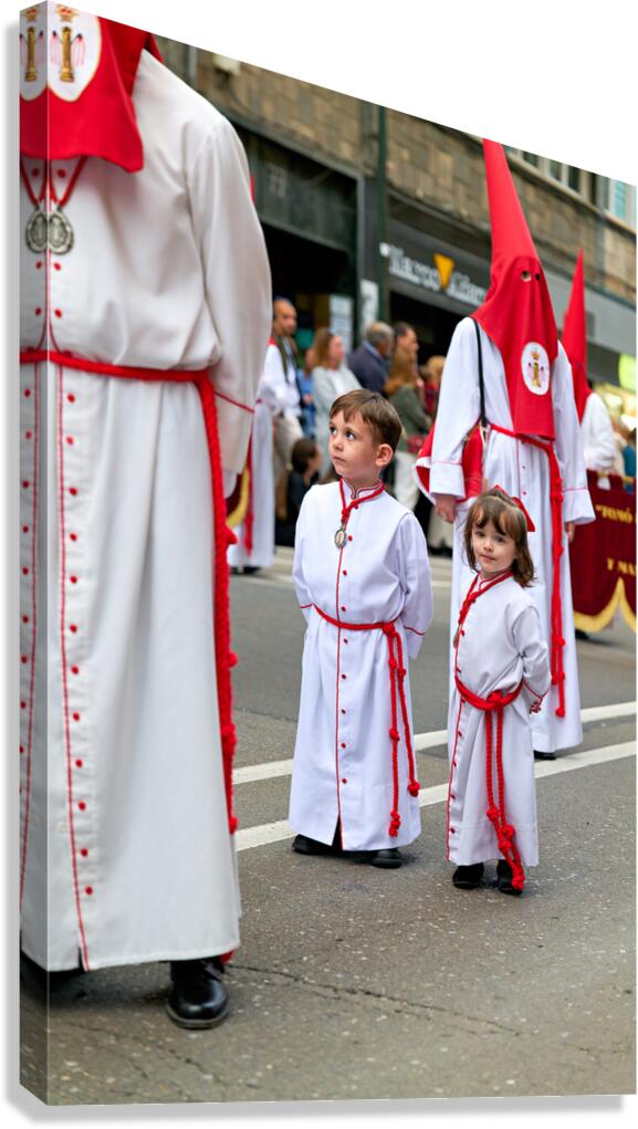 Children participate in Holy Week processions in Zaragoza