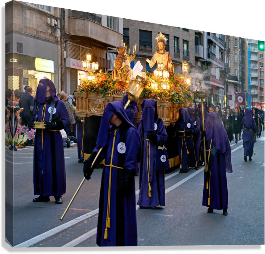 Easter procession in Zaragoza Spain during Holy Week events