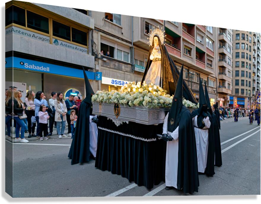 Procession during Easter Holy Week in Zaragoza Spain