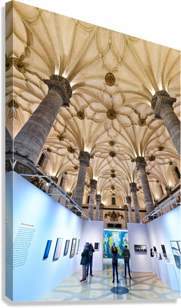 Visitors explore art at La Lonja in Zaragoza