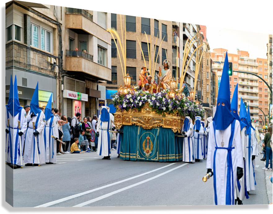 Easter Holy Week processions in Zaragoza Spain with floats