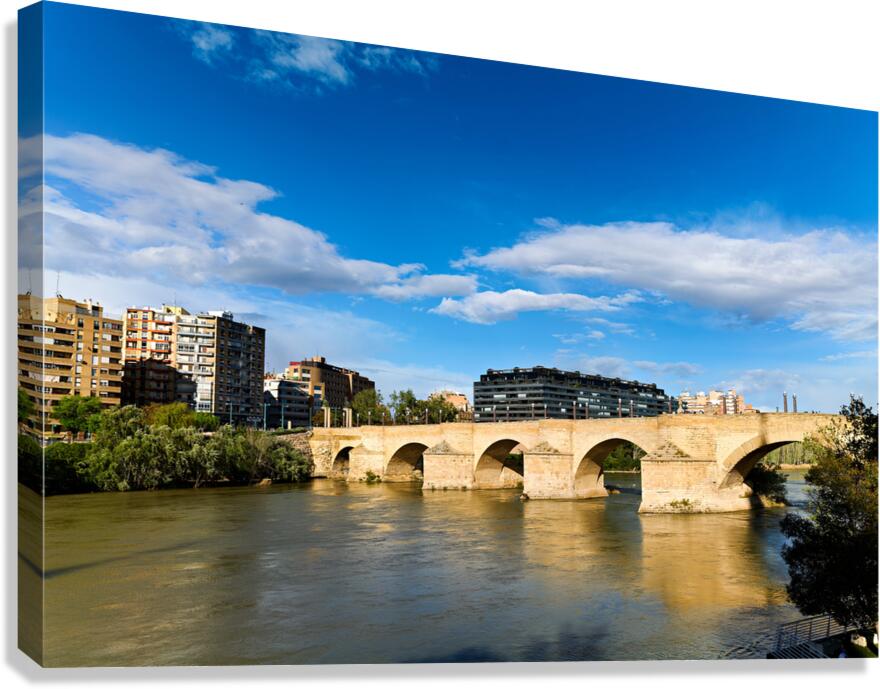 Exploring Puente de Piedra bridge in Zaragoza Spain
