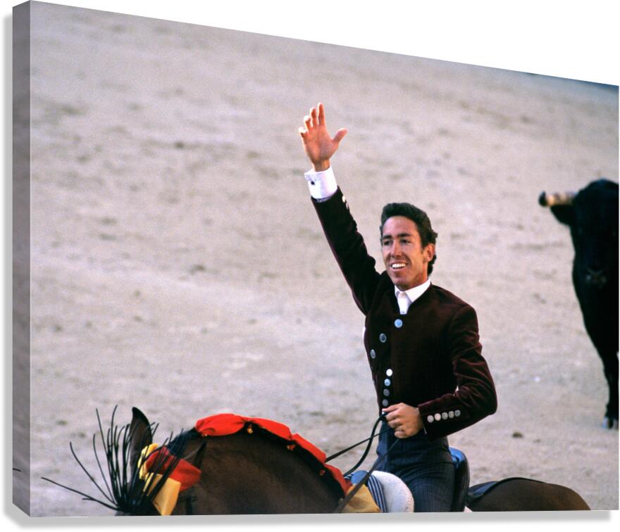 Bullfighter on horseback at las ventas in madrid