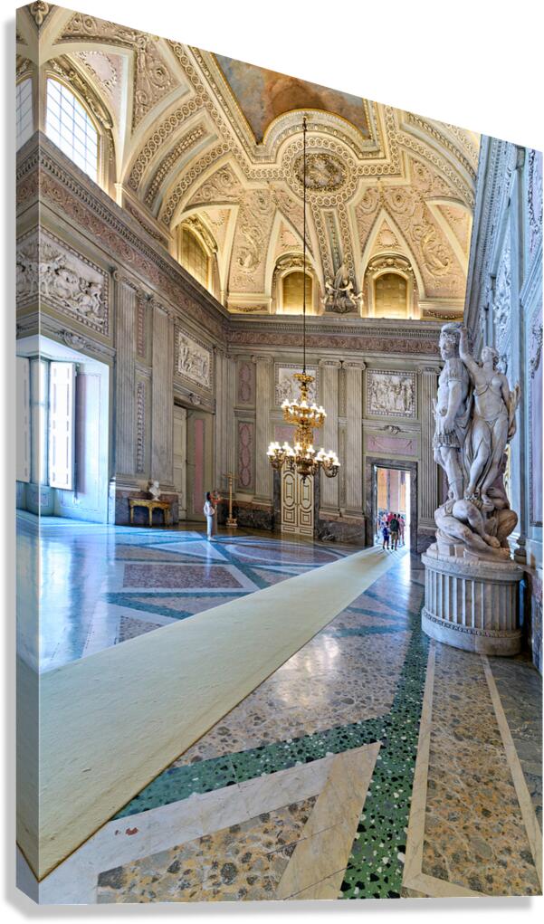 Exploring the hall of the bodyguards in caserta royal palace
