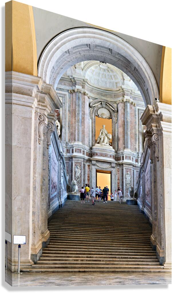 Exploring the entrance of Caserta Royal Palace in Italy