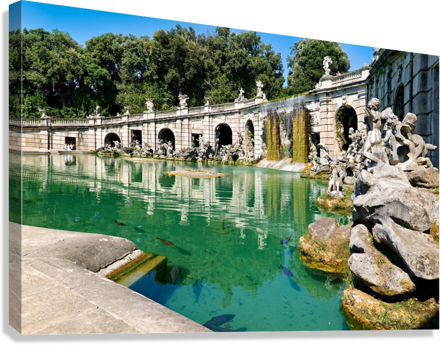 Fountain of aeolus in the royal palace of caserta italy