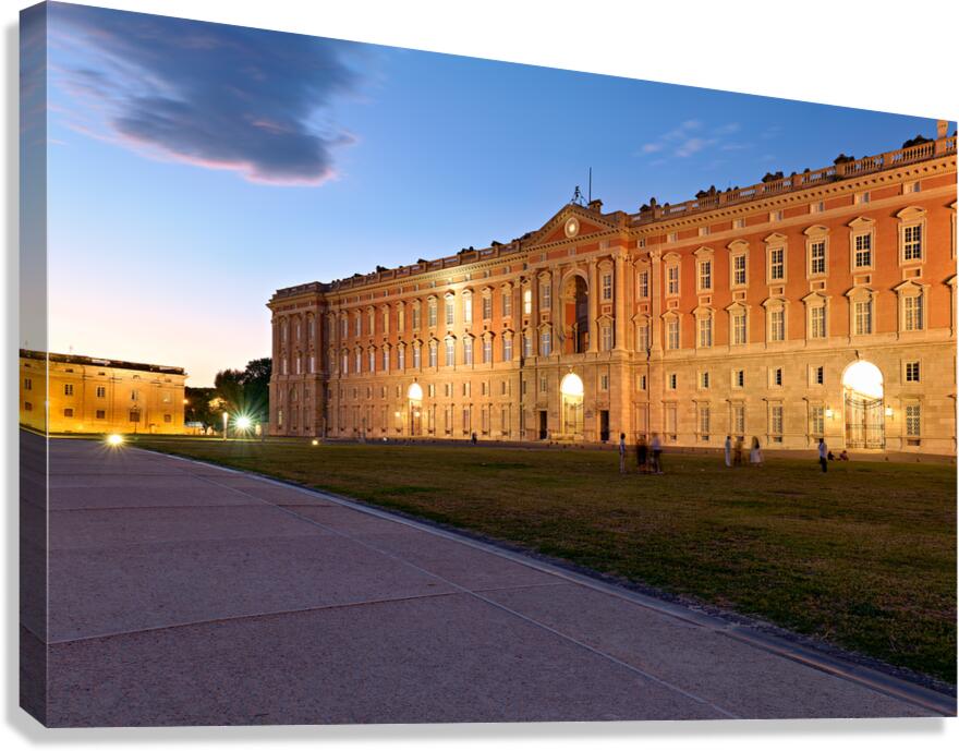 Royal Palace in Caserta at sunset time