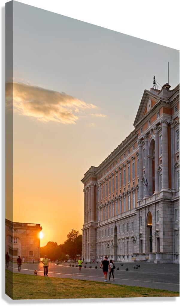 Sunset view of Royal Palace in Caserta Campania Italy