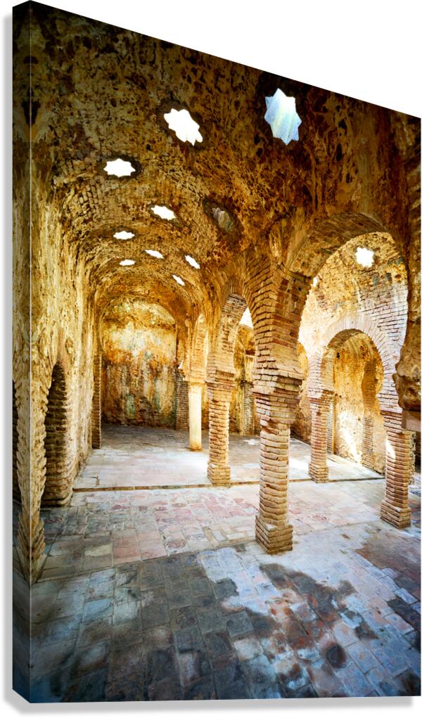 Exploring old Arab baths in Ronda Andalusia Spain