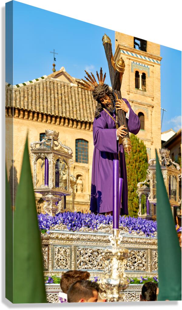 Easter processions take place in Granada Andalusia