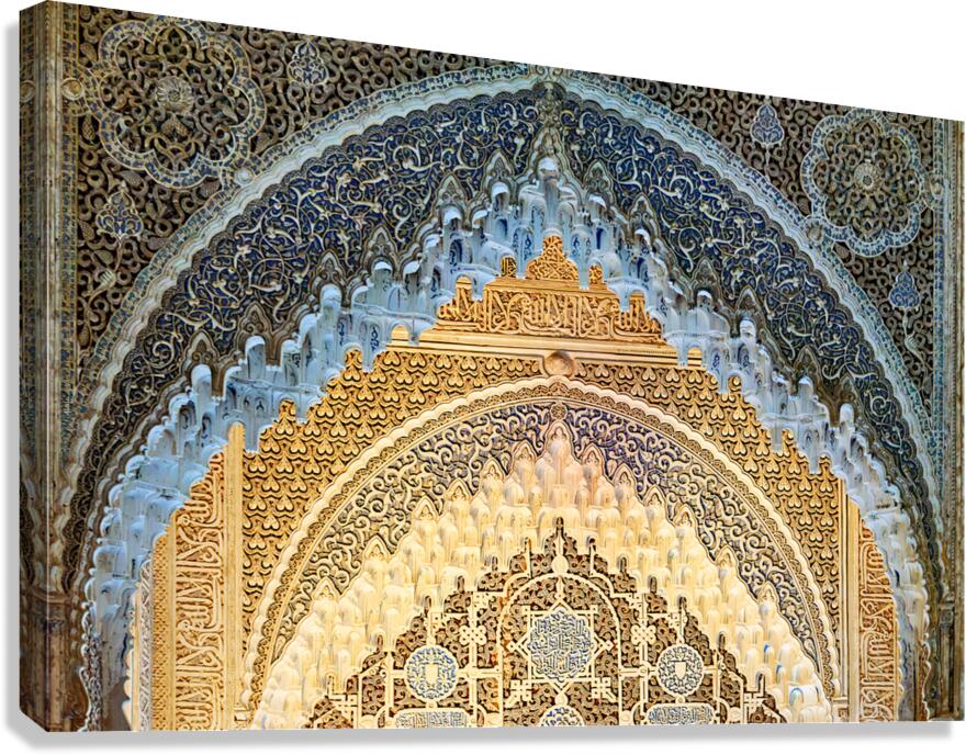 Detailed architecture of Alhambra in Granada Spain