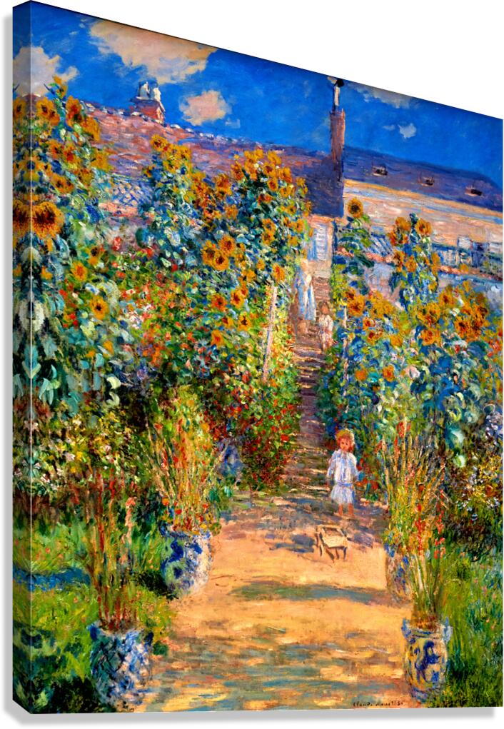 Sunflowers surround garden steps in Washington D.C