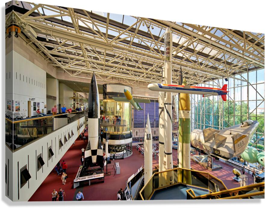 Visitors explore the Smithsonian Air and Space Museum