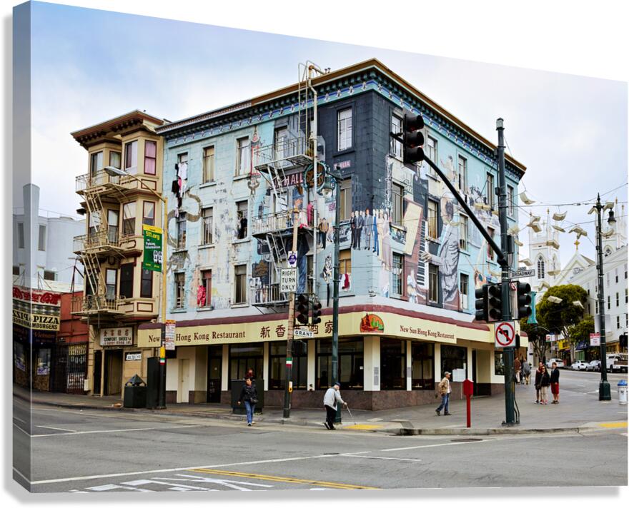 Chinatown streets in San Francisco showing murals