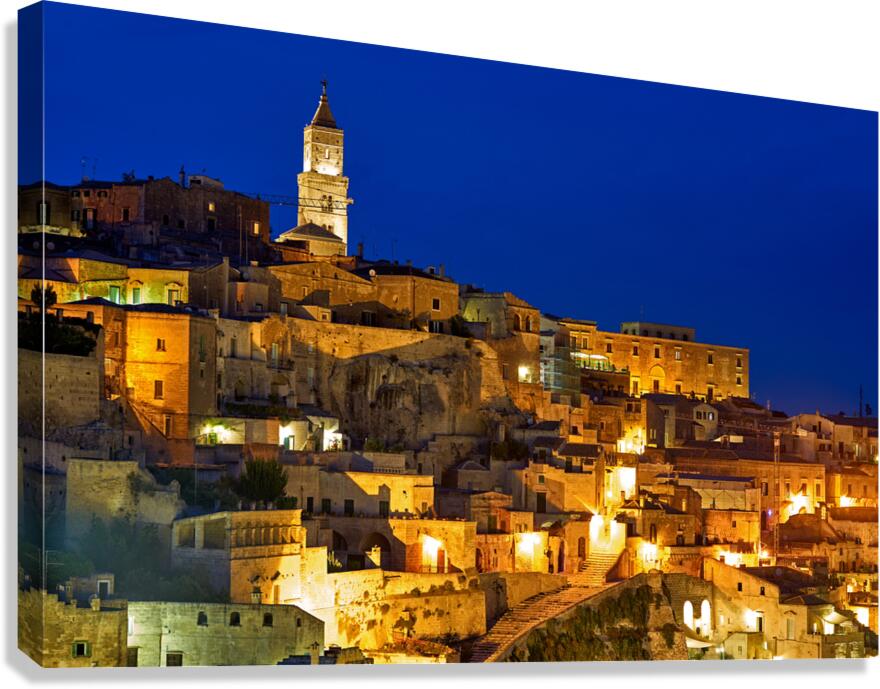 Cityscape of Matera Basilicata at sunset