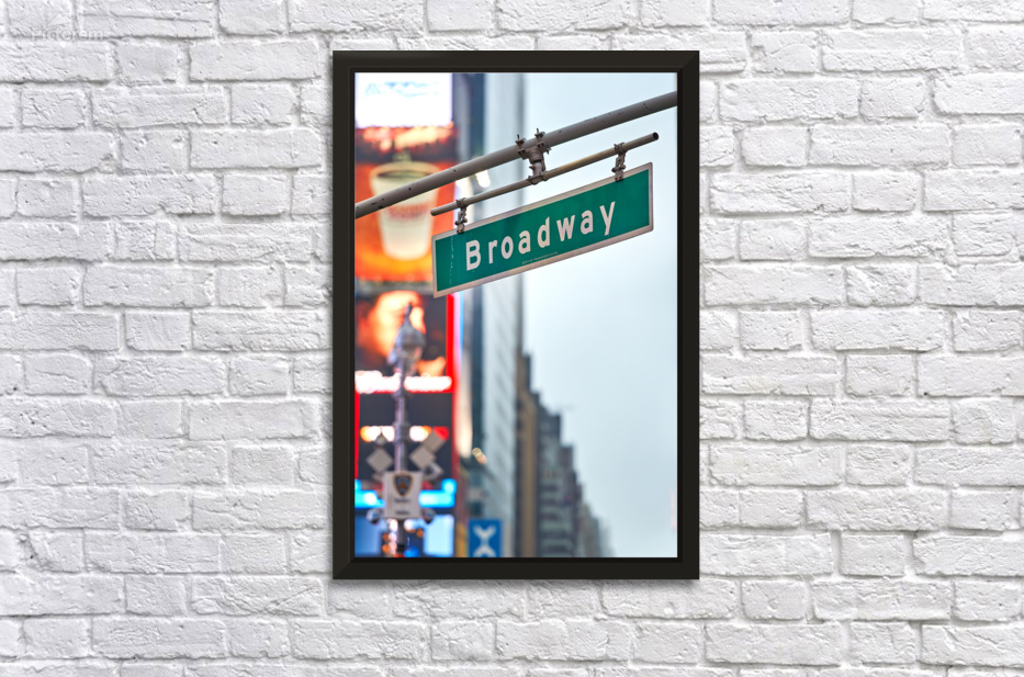 Broadway street sign in Manhattan New York City during the day Deco Frame