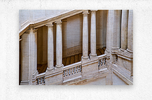 Staircase design in Galleria Nazionale dArte Antica in Rome  Metal print