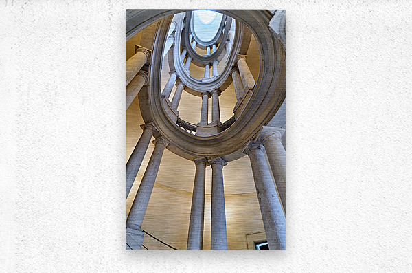 Staircase design in Galleria Nazionale dArte Antica in Rome Brushed Metal Print 1