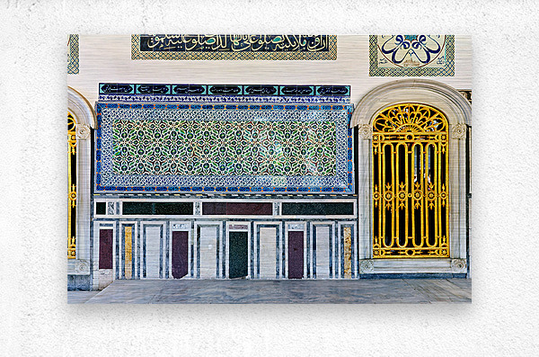 Exploring the ornate wall design in Topkapi Palace Istanbul  Metal print