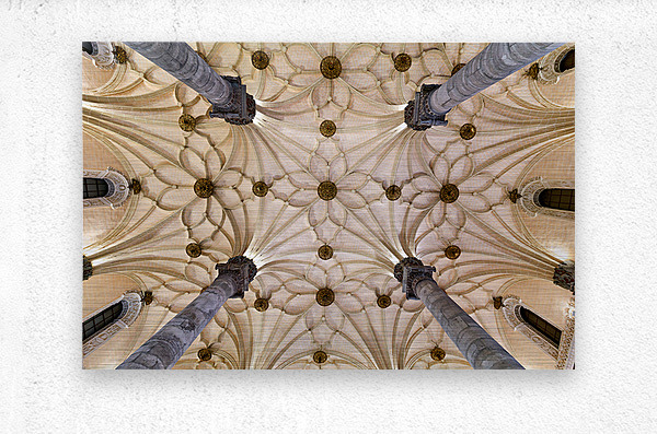 Artistic ceiling design in Zaragoza exhibition hall Brushed Metal Print 1