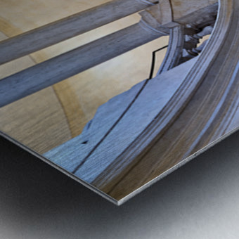 Helicoidal staircase design in Galleria Nazionale dArte Antica Brushed Metal Print 2