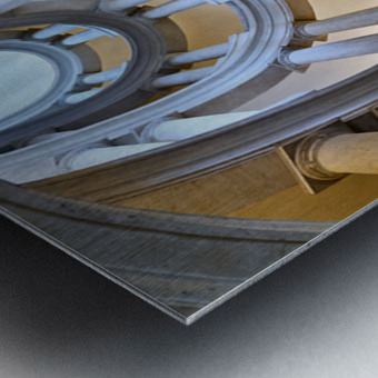 Staircase design in Galleria Nazionale dArte Antica in Rome Brushed Metal Print 2